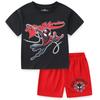 2026 New Casual Summer Kids Boys Marvel Spider-Man Miles Morales Graphic Short Sleeve T-Shirt Shorts 2-Piece Outfit Set