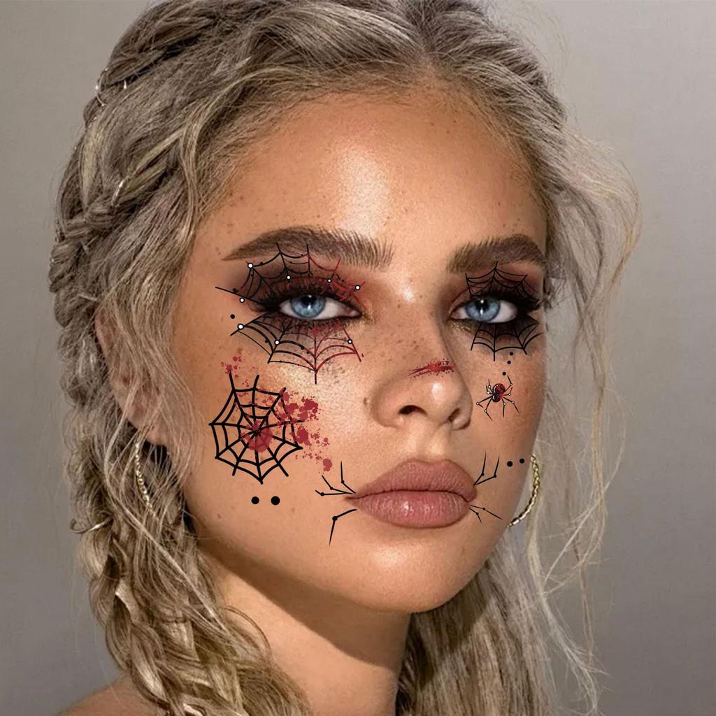 Halloween Makeup Face Stickers Horror Mouth Scar Ghost Festival Masquerade Party Holiday Party Tattoo Stickers
