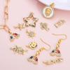 1Pcs Various Style Metal Zircon Pendants For Making DIY Bracelet Necklace Earring Key Chain