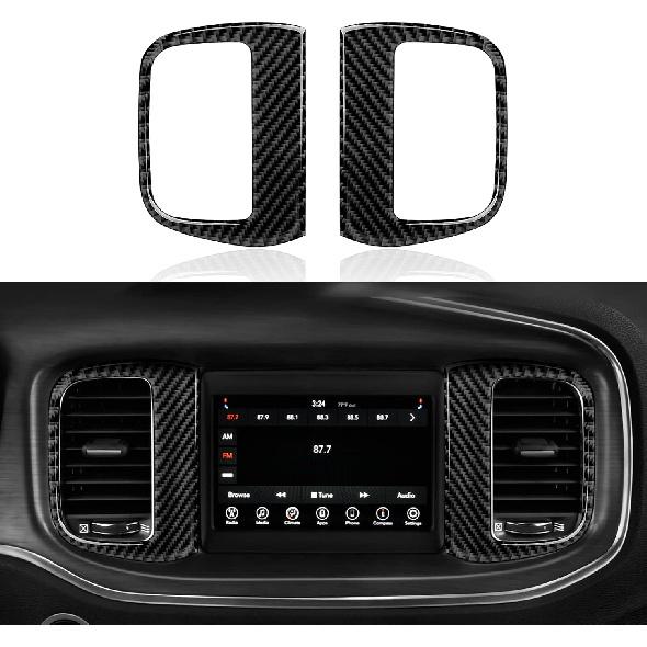 Car Gear Shift Panel Cover Decals for 2011 2012 2013 2014 Dodge Charger Accessories Carbon Fiber Interior Stickers