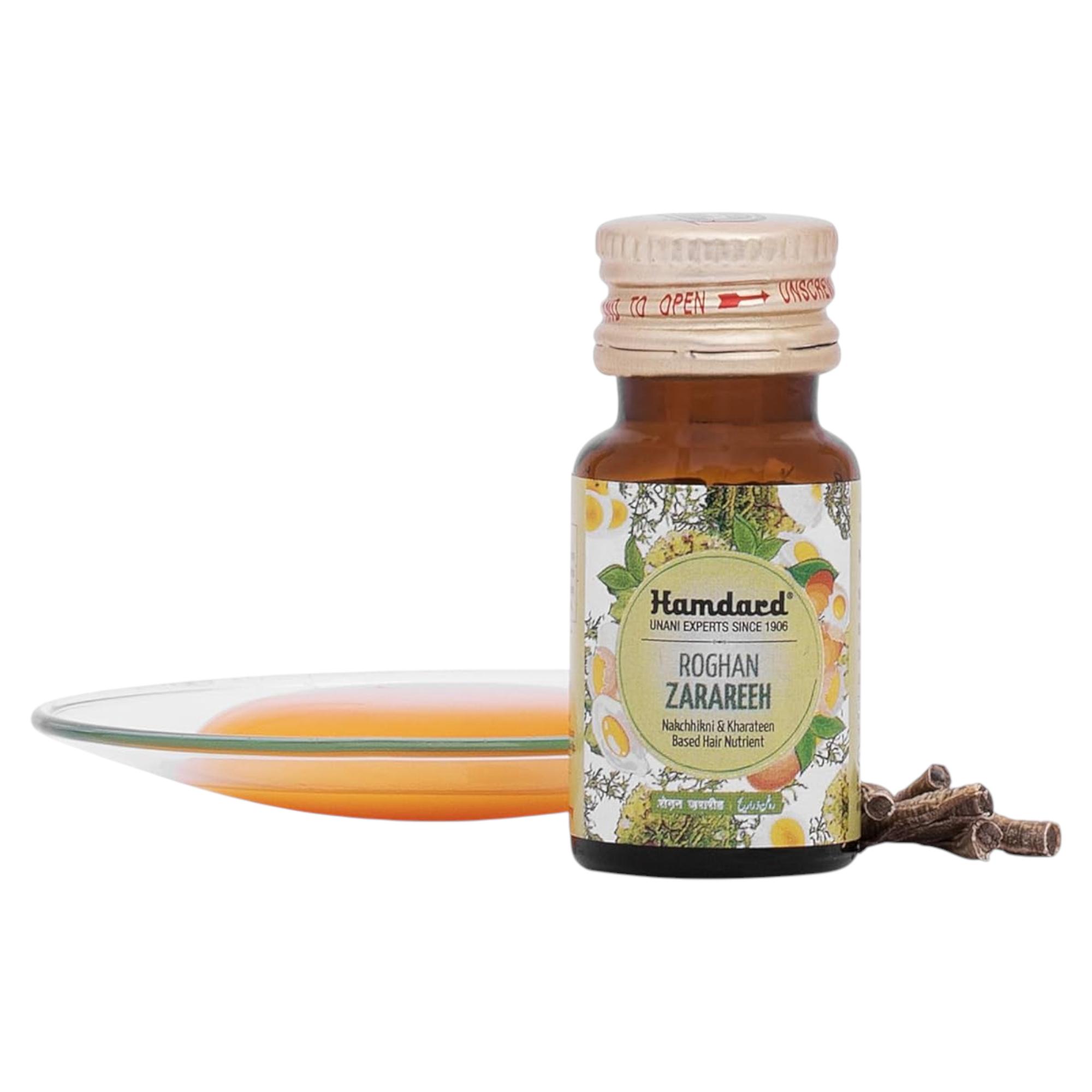 

Hamdard Roghan Zarareeh 25 ml Unani Hair Oil Pack of 1 for Nourishment and Hair Care Daily Use