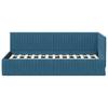 Corner Bed Frame with Headboard Blue 90 Cm X 190 Cm Velvet