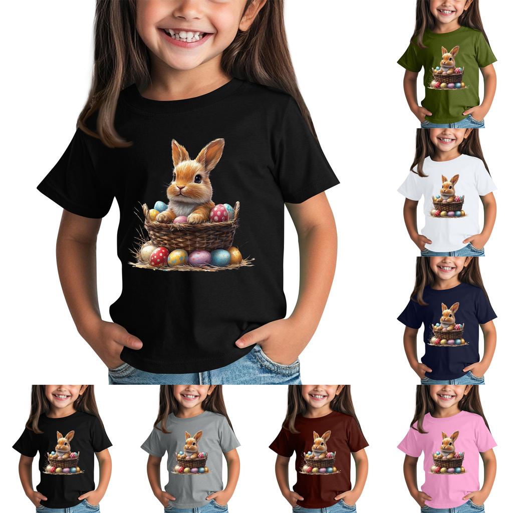 Barn Kortärmad Hals T-shirt Djurmönster Vardaglig Topp