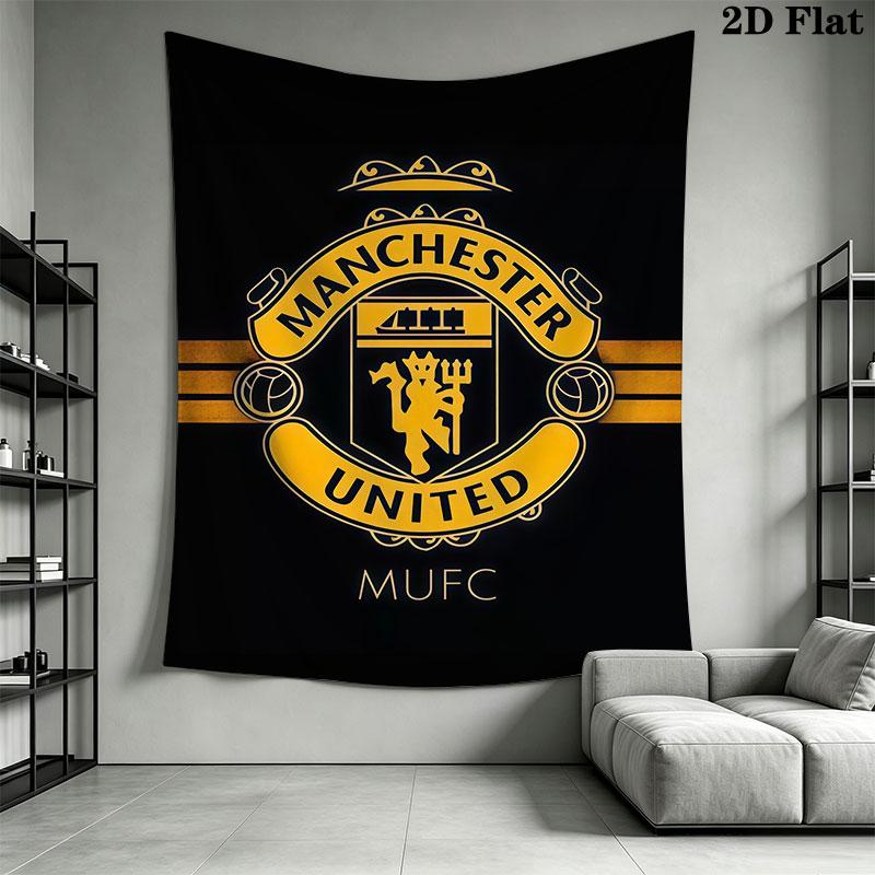 Man Utd E Wall Hanging Printed Fabric Blanket Decorative Tapestries for Bedroom Living Room Home Decor