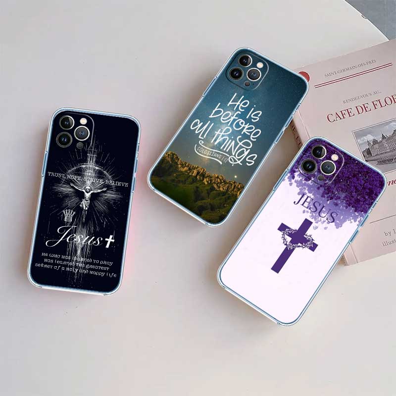 UP14 Bible verse Jesus Cross Transparent Phone Case for Motorola Moto Edge 20 30 40 50 S30 Fusion Ultra Pro Neo Lite + G200 G23