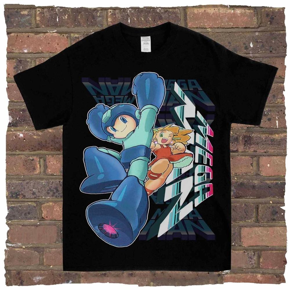 Mega Man Vintage Graphic Tee Anime Manga Gaming Gamer Fan Bootleg Shirt S5XL Unisex T-Shirt XL