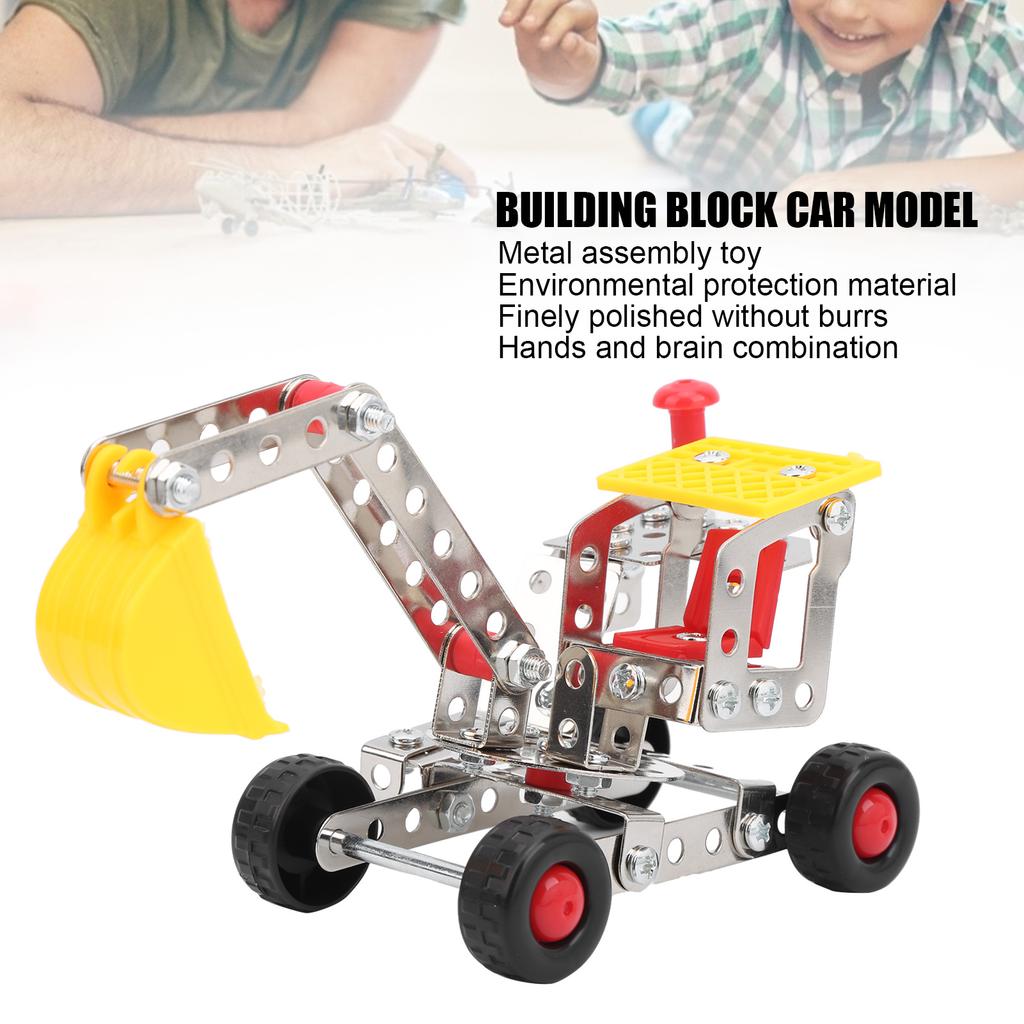 DIY Assembling Building Blocks Metal Engineering Car Children Educational Toy Model865