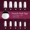 C Natural: 500Pcs Natural False Nails Tips Lady French Style Acrylic Artificial Tip Manicure with Box of 10 Sizes for Nail Art Salons and Home DIY