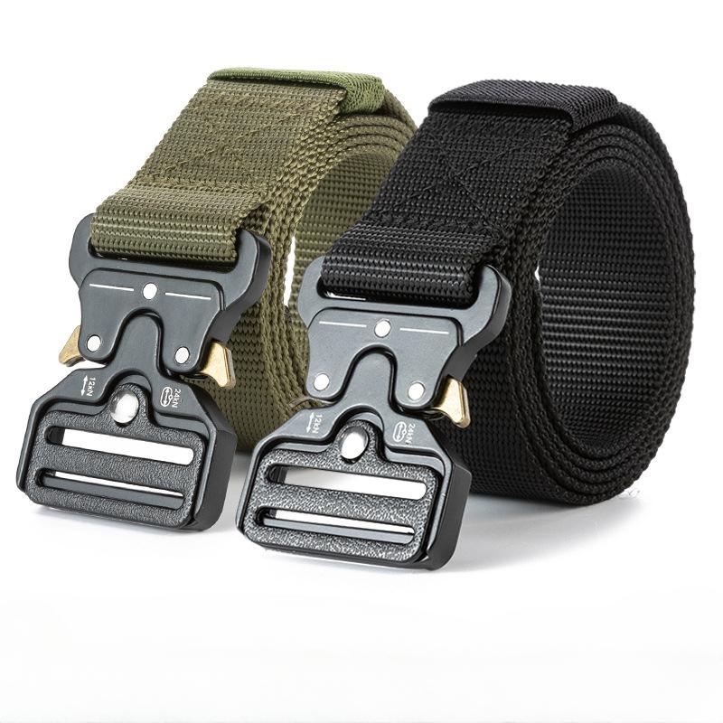 Men's Belt Metal Buckle Outdoor Hunting Multi Function Tactical Belt Combat Survival Marine Corps Canvas Nylon Women Sport Belt