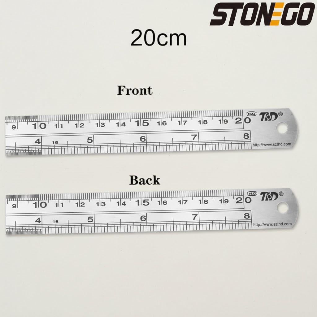 Stainless Steel Ruler Set 6 8 12 16 20 Inch Metal Rulers High Precision Double-Sided Graduation Scale Office Drawing Tools