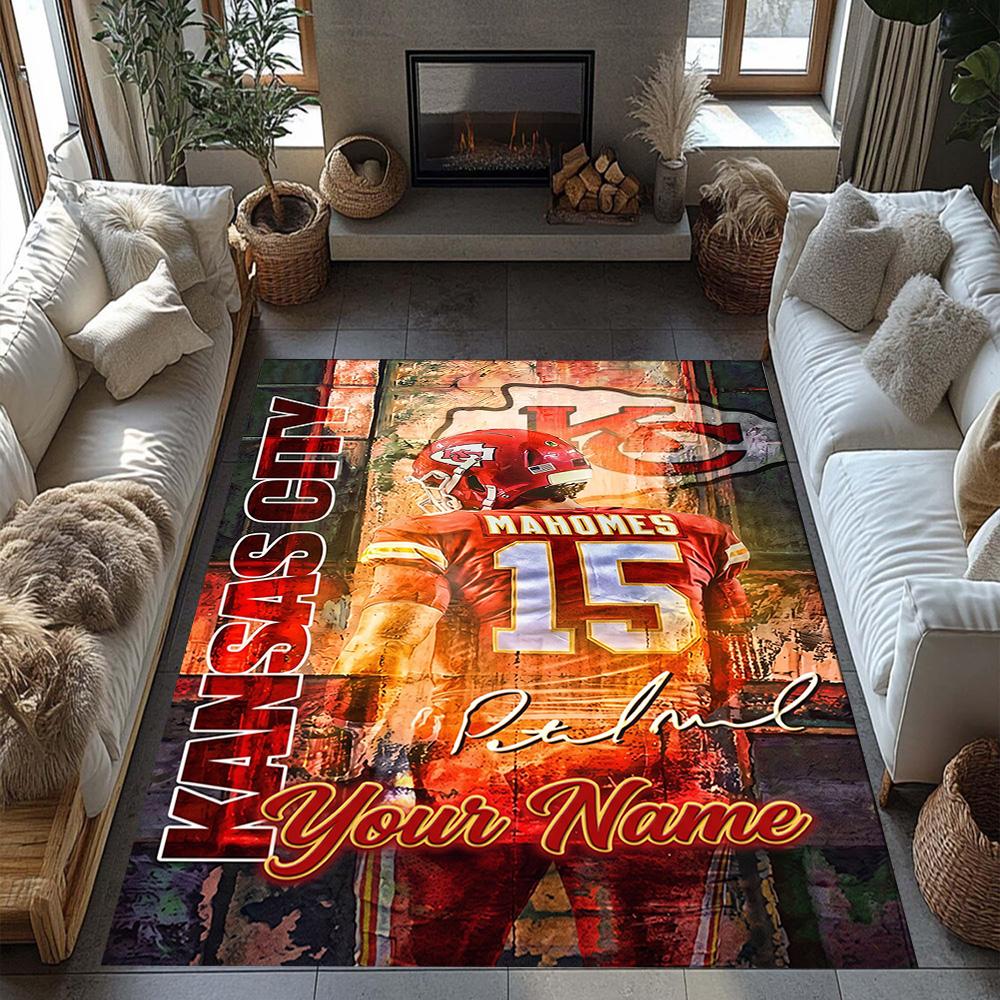 Kansas City Football Personalized Name Carpet Perfect For Hallway Outdoor Decorate Room Dormitory Antislip Rug Decorate Offices Spiritual Gift