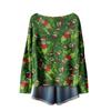 Women's Fashion Long Sleeve Christmas Snowman Snowflake Print Jacket Cardigan