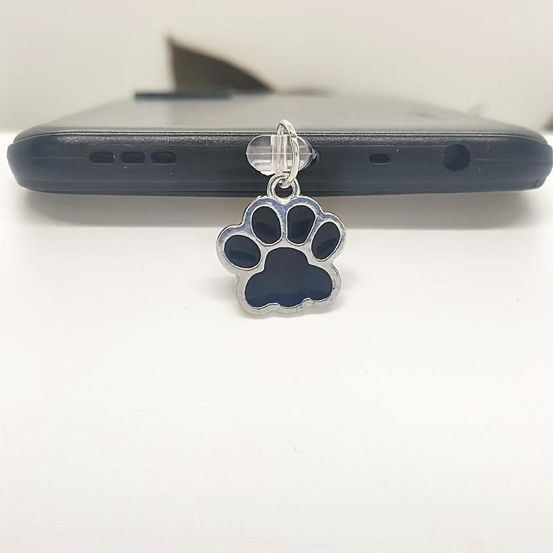 

1 шт. ПВХ заглушка от пыли для смартфонов, глянцевая подвеска в виде лапы медведя, безопасная для домашних животных, декоративный аксессуар-заглушка для мобильного телефона For Typec чёрный