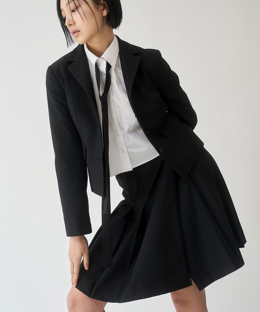 Yusim Pleated Wool Kilt Skirt