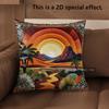 2D Bohemian Desert Sunset Throw Pillow Covers Pattern Cushion Cover Suitable For Sofa Bedroom Car Pillow Cover