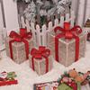 Lighted Christmas Boxes 3 Pieces folding luminous LED light string Christmas LED Light Decorations gift box ornament decor light