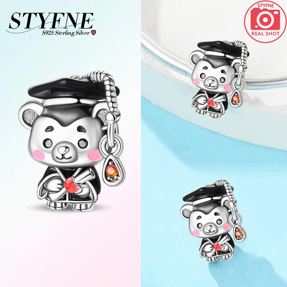 Decorative Charms Plata Originales Graduation Hat Owl Beads For Charms Copper Arm Bracelet Beads Jewellery Creating Women'S Present