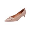 2025 Spring New Nude High Heels Women's French Temperament Pointed Stiletto Celebrity Single Shoes Fashionable and Elegant