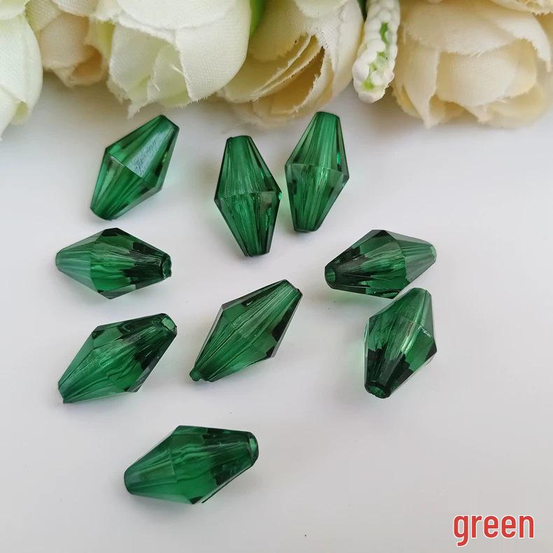 DIY Acryl Transparent Doppelspitzige Reiskörner für Schmuck und Gardinendekoration (7x19mm)