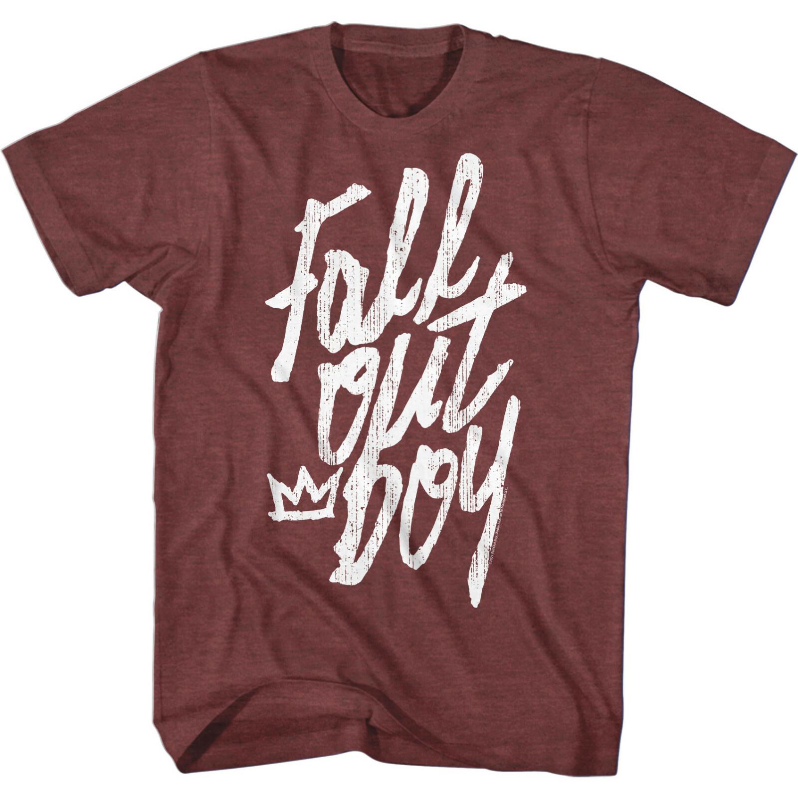 Fall Out Boy Handwritten Logo Men T Shirt Rock Band Tour Concert Merch XXXXL