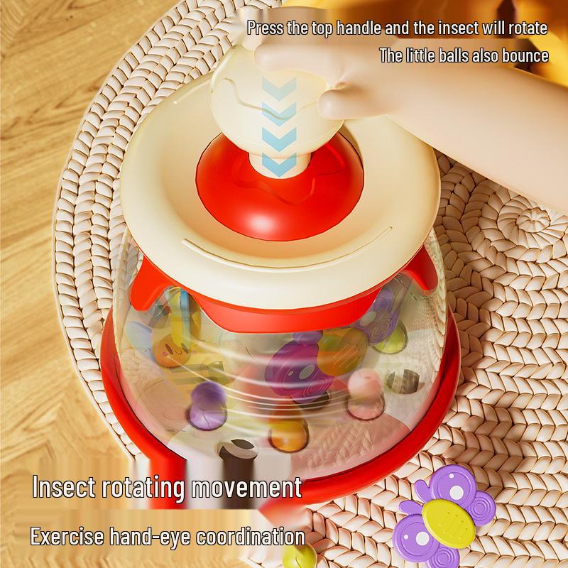 Cross-border Carousel Insect Toy: Baby's Early Education Bouncy Ball & Roller