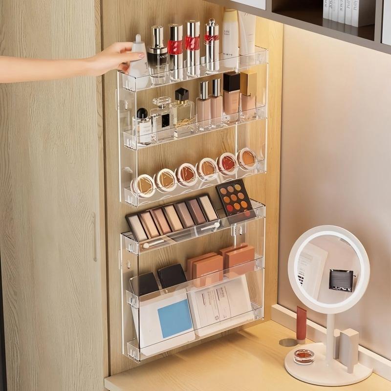 3/4/5/6-stöckiger klarer Make-up-Organizer zur Wandmontage & für die Arbeitsplatte Aufbewahrungshalter für Badezimmer Hautpflege Kosmetik