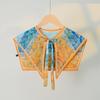 French Vintage Lace-Up Shawl: Women's Spring/Autumn Decorative Caplet, Thin Layered Neck & Shoulder Cover