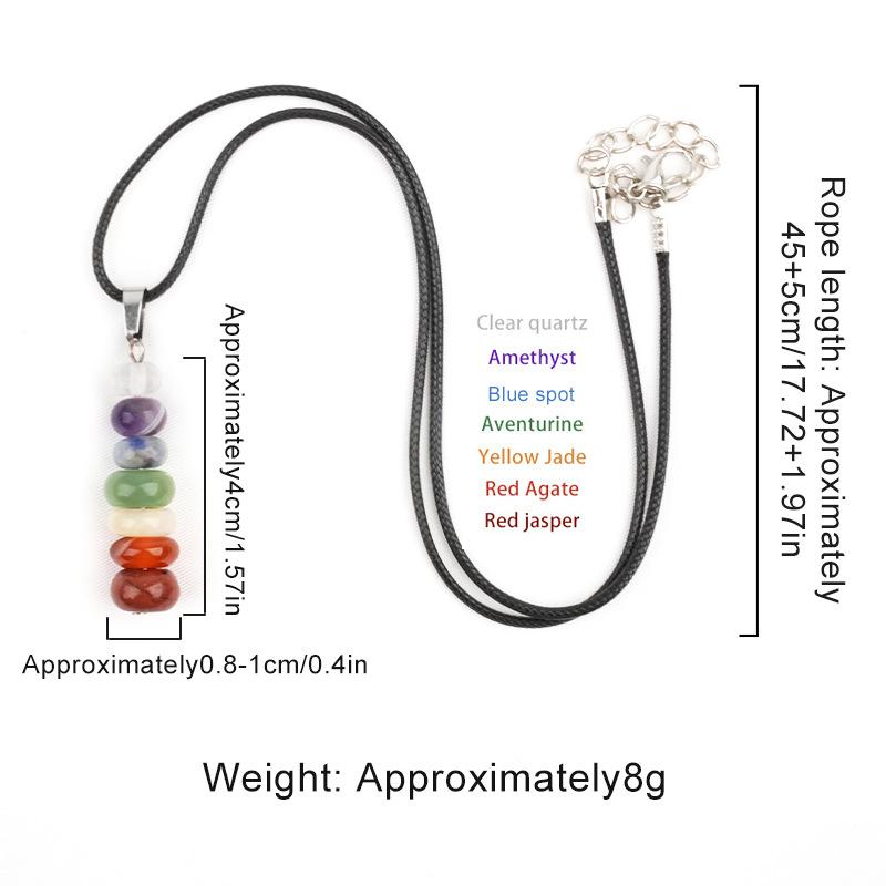 Collana Ciondolo Abaco in Pietra 7 Chakra Moda 40MM Charms Personalizzati in Cristallo Corda Gioielli in Pietra Preziosa per Donne Uomini Regalo Quotidiano