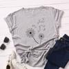 Summer Round Neck Dandelion Printed Top Fashionable Casual Pure Cotton Short Sleeved Women's T-shirts