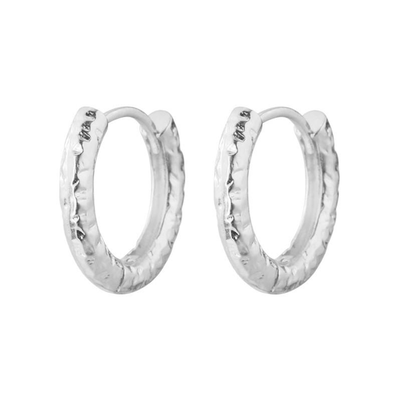Irregular Lava Texture Circle Stud Earrings Women Sterling Minimalist Fashion Jewelry 925 Sterling Silver