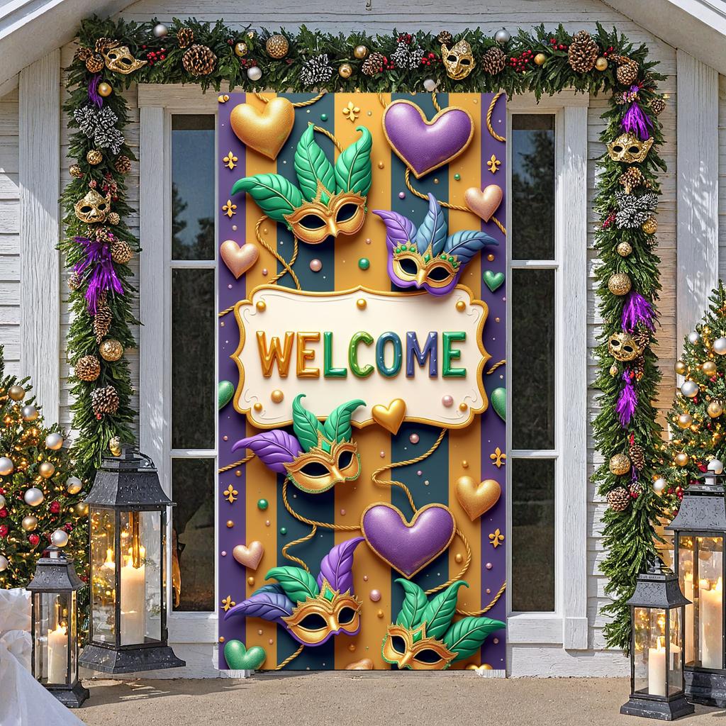 Feather Display King Cake Welcome Display Crawfish Backdrop Festive Decor King Cake Backdrop For Holiday Decor Carnival Festival