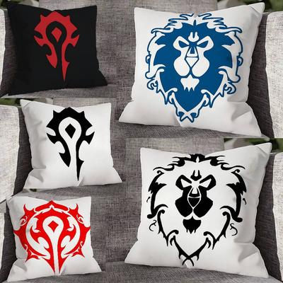 W-World of W-Warcraft Pillow Case For Sofa Decor Car Office Room Printing Cushion Cover Decorations and Protector