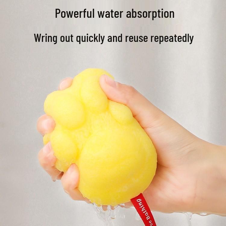 Kids Bath Sponge & Shampoo Brush: Newborn Konjac Exfoliating Puff and Cotton Bath Ball