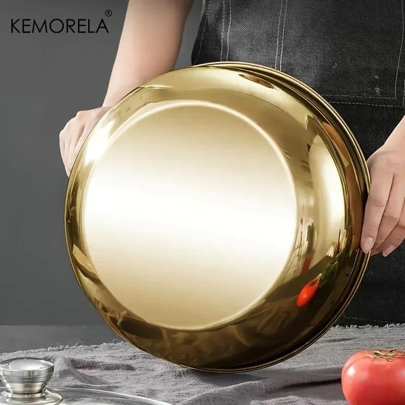 Stainless Steel Large Capacity Bowl for Kneading Dough, Washing Veggies, Cooking Hot Pot & Soup, Stirring Salads, Easy To Clean