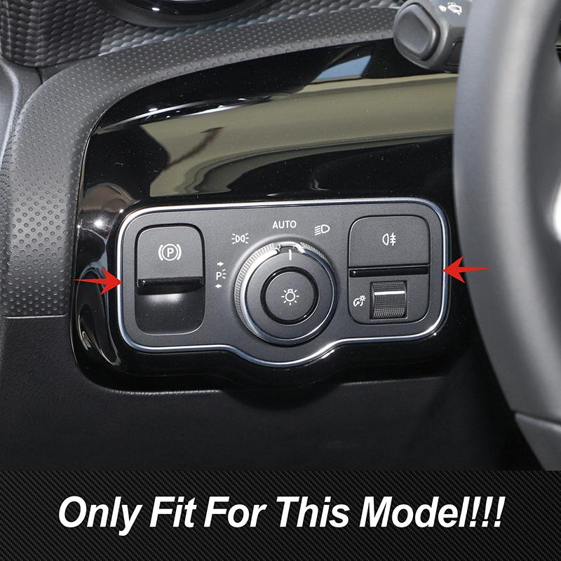 Stainless Steel Headlight Switch Frame Decoration Cover Trim For Mercedes Benz A B Class CLA GLA GLB W177 W247 C118 H247 X247