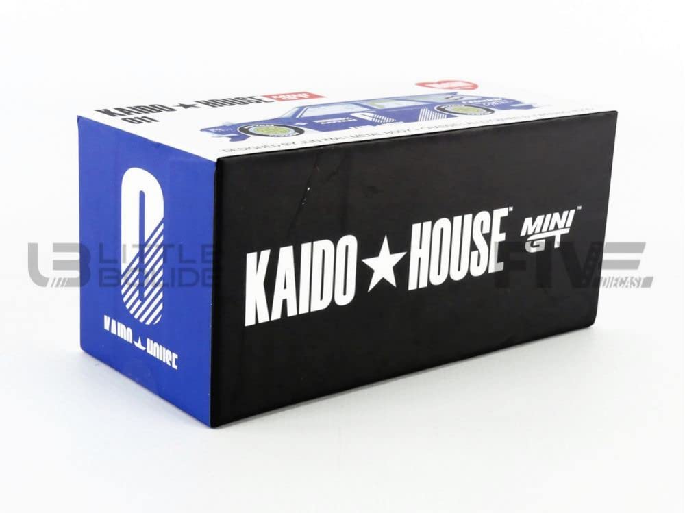 1971 Datsun 510 Blue Metallic by Jun Kaido House Special Diecast Model True Scale Blue Wagon, Right-Hand Drive, (Designed Imai) 1/64 Car, Miniature,