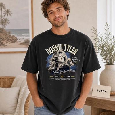 Koszulka Pamięci Bonnie Tyler, Koszulka Hołdu, Dziękuję za Muzykę T-shirt