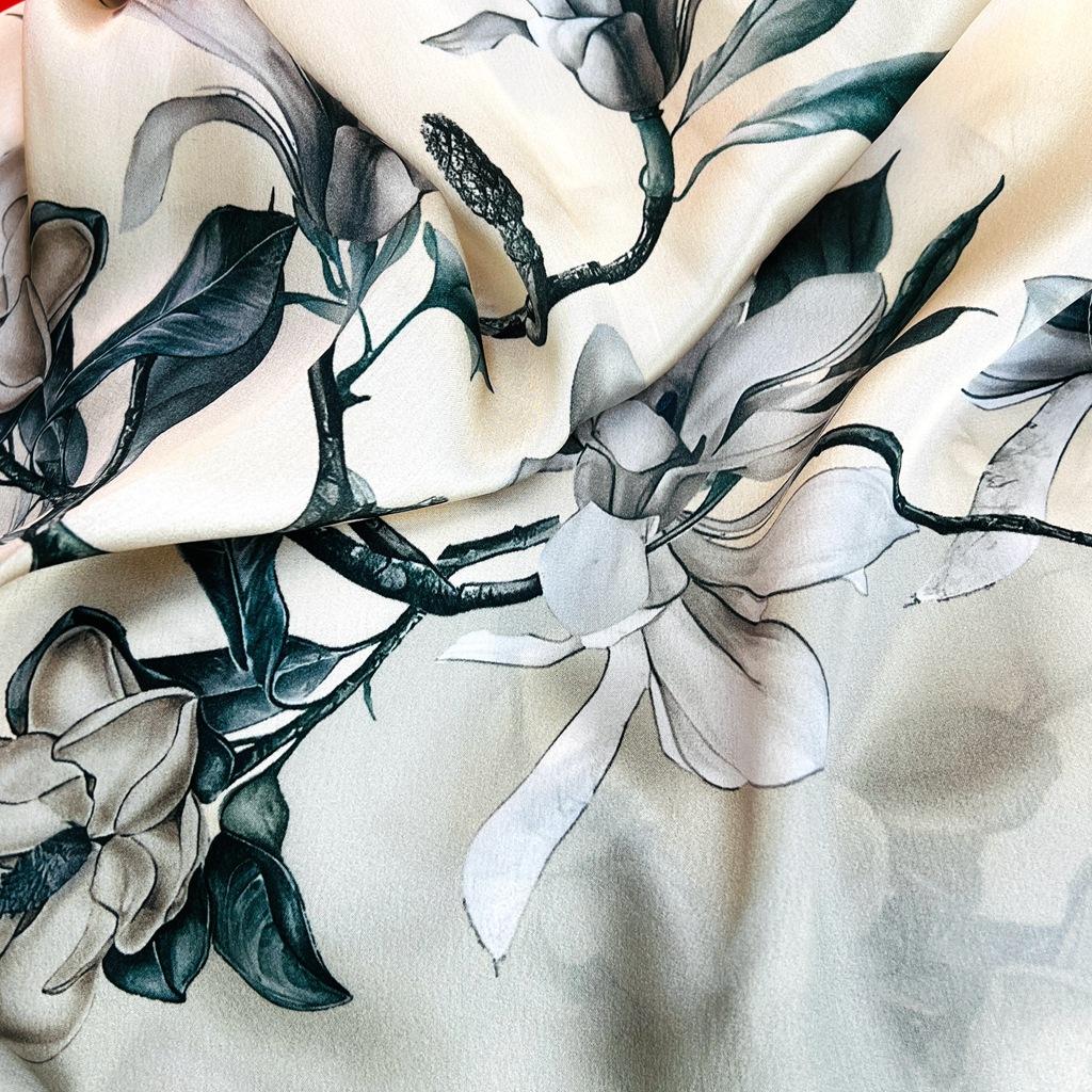 National Style Retro Silk Road High-End Light Luxury Silk Silk Scarf Spring And Autumn Long Silk Scarf Shawl Mulberry Silk Scarf