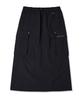 WACKY WILLY Women'S Nylon Cargo Long Skirt Black