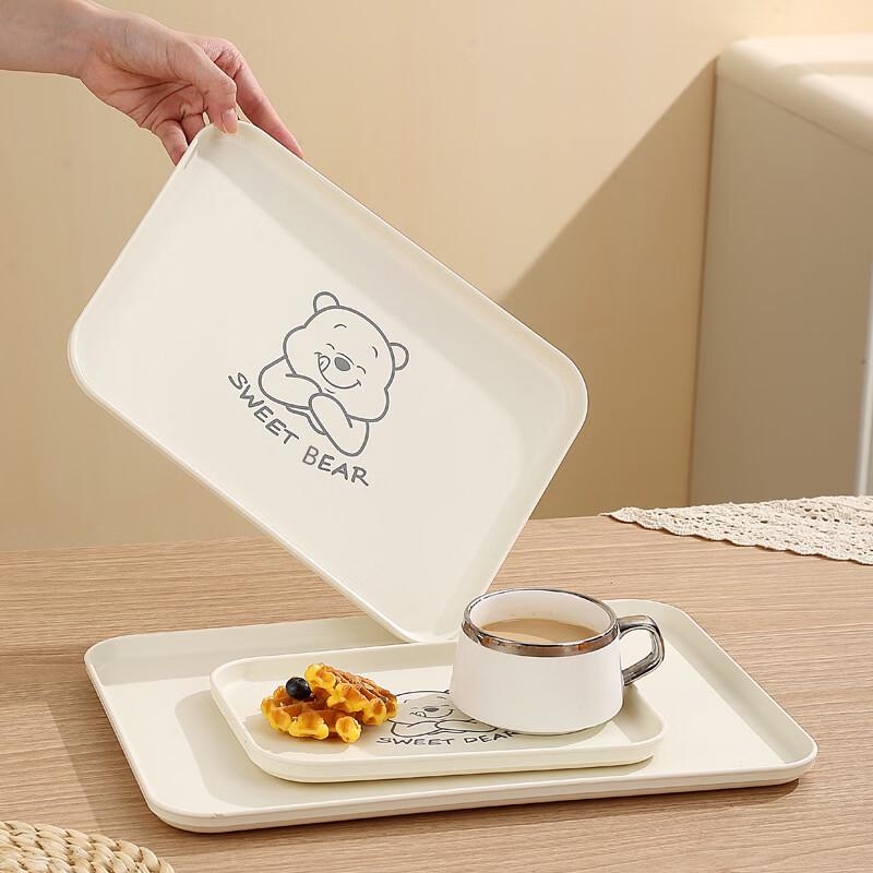 Ruhhan Greedy Bear Plastic Serving Tray (2-Pack)