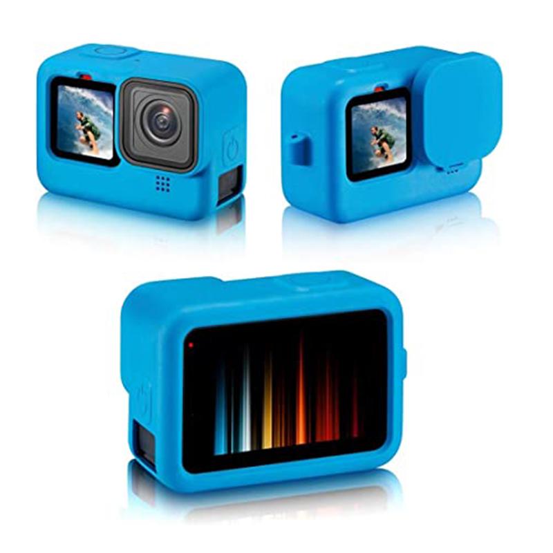 Para GoPro Hero 12 11 Capa de silicone à prova de quedas Capa protetora com cordão Tampa de lente para GOPRO 12 11 10 9 Acessório para câmera de ação