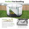 Raised Garden Bed with Cover Galvanized Oval Planter Garden Box Outdoor for Gardening Vegetables Flowers White 4x3x1 ft