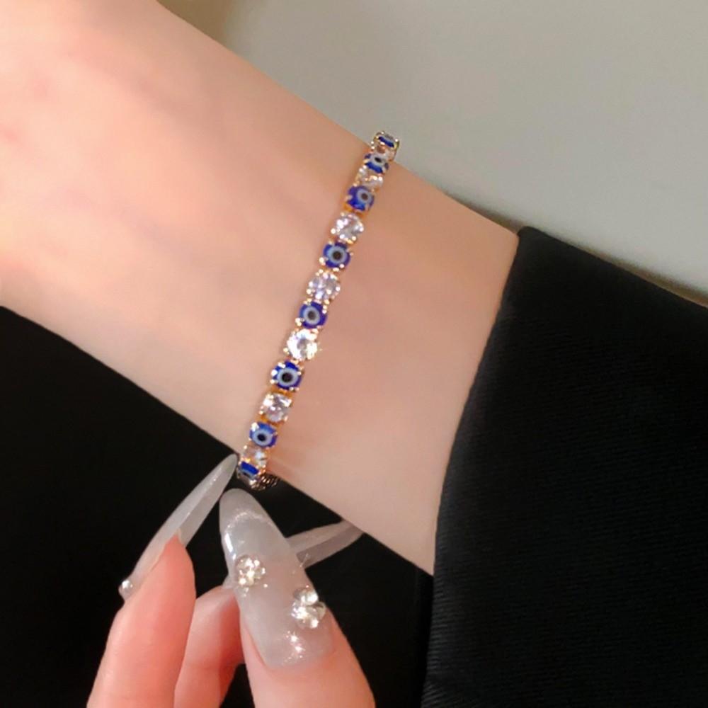 Round Devil's Eye Rhinestone Devil's Eye Bangle Banquet Clothes Jewelry Clothes Accessories