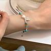 Colorful Pearl & Silver Crushed Bracelet: Trendy, Simple, Stackable Jewelry for Women