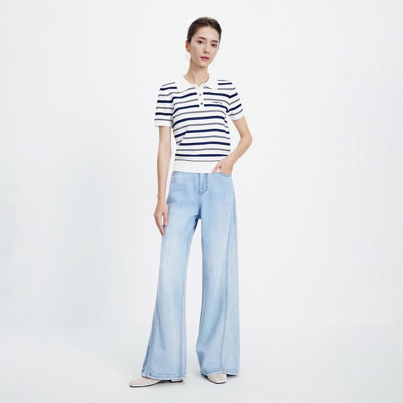 Navigare Women's Loose Fit Wide-Leg Jeans