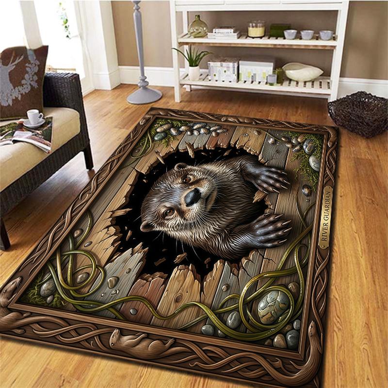Animal drilling Kapibala Carpet Rug for Living Room Bedroom Home Sofa Decoration,Kids play Non-slip Floor Mat