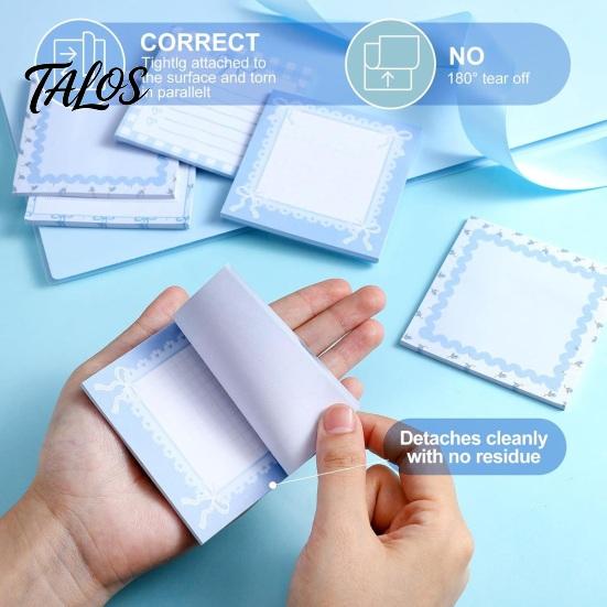 Decorative Memo Pads for Gifts Bow Pads, Cute Strong Adhesive Page Markers, Colorful Gel Pen Compatible Notes Self-Stick Students Office, Reminder