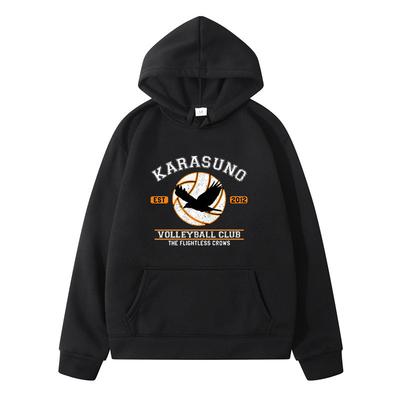 Riman Volleyboll Junior Haikyuu Ukuno High School Cosplay Tryckt Tröja Casual Huvtröja