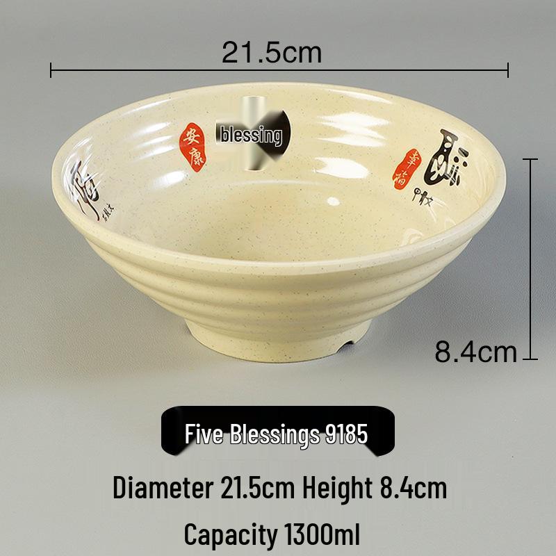 Melamine Ramen Bowl: Porcelain-Like, Large Mala Tang Soup & Noodles Bowl for Wontons & Luosifen