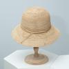 Faltbarer Raffia-Eimerhut, Koreanische Handgefertigte Häkel-Fischerkappe, Strand-Sonnenschutz UV-Schutz, Atmungsaktiv Leicht, Meeresurlaub